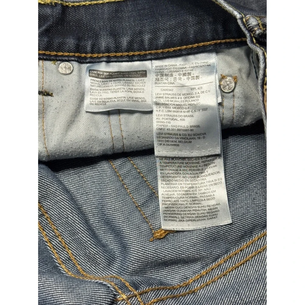 Levi's 513 Slim Straight Jeans Mens 32x31 Stretch Blue Denim Mid Wash